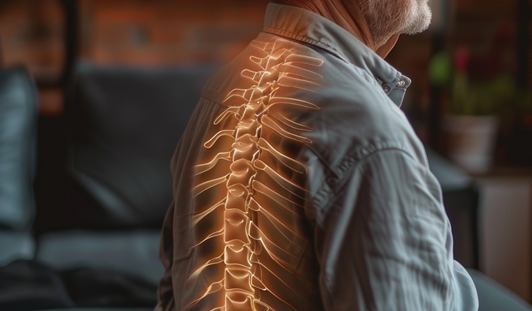 A senior woman is carefully guided by a trained caregiver using a safe transfer technique in an Osteoporosis care home near Delhi.